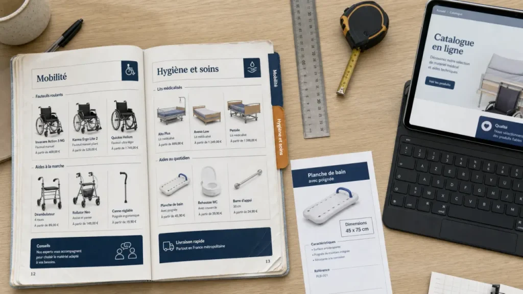 Catalogue matériel médical : comparer offre pro, maintien à domicile et commande en ligne