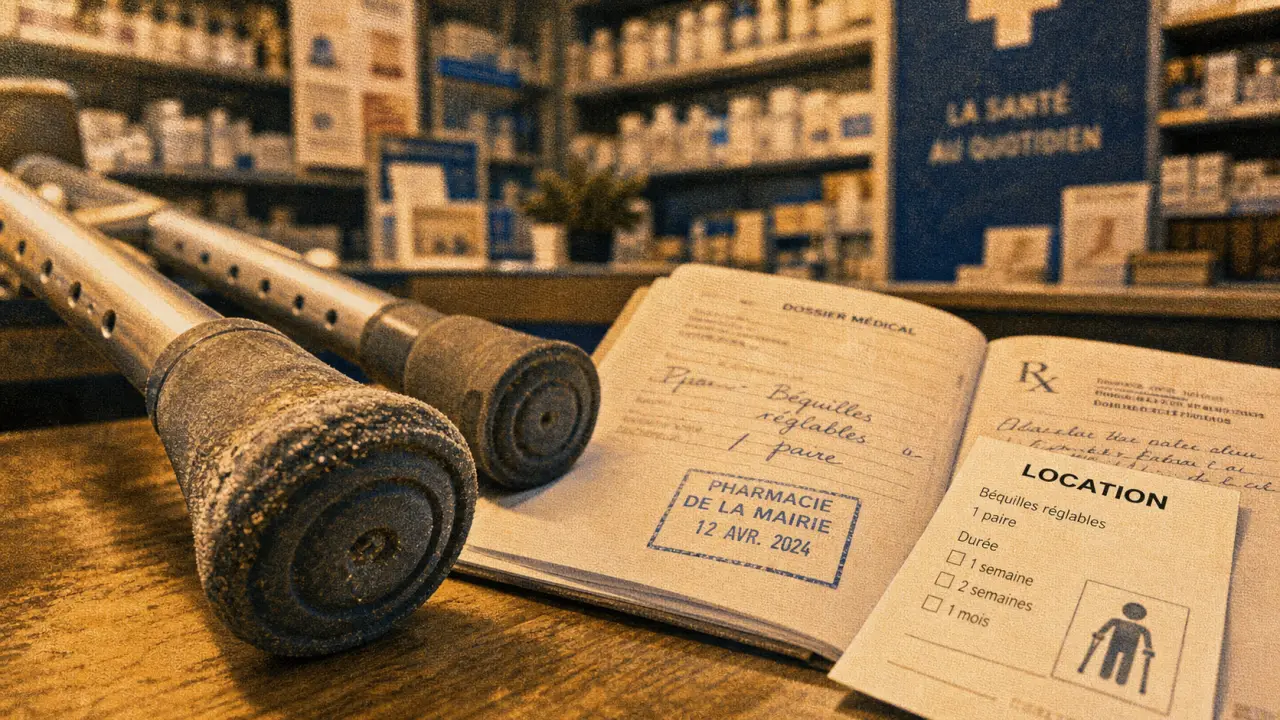 Location bequille : béquilles en aluminium, ordonnance et dossier de location