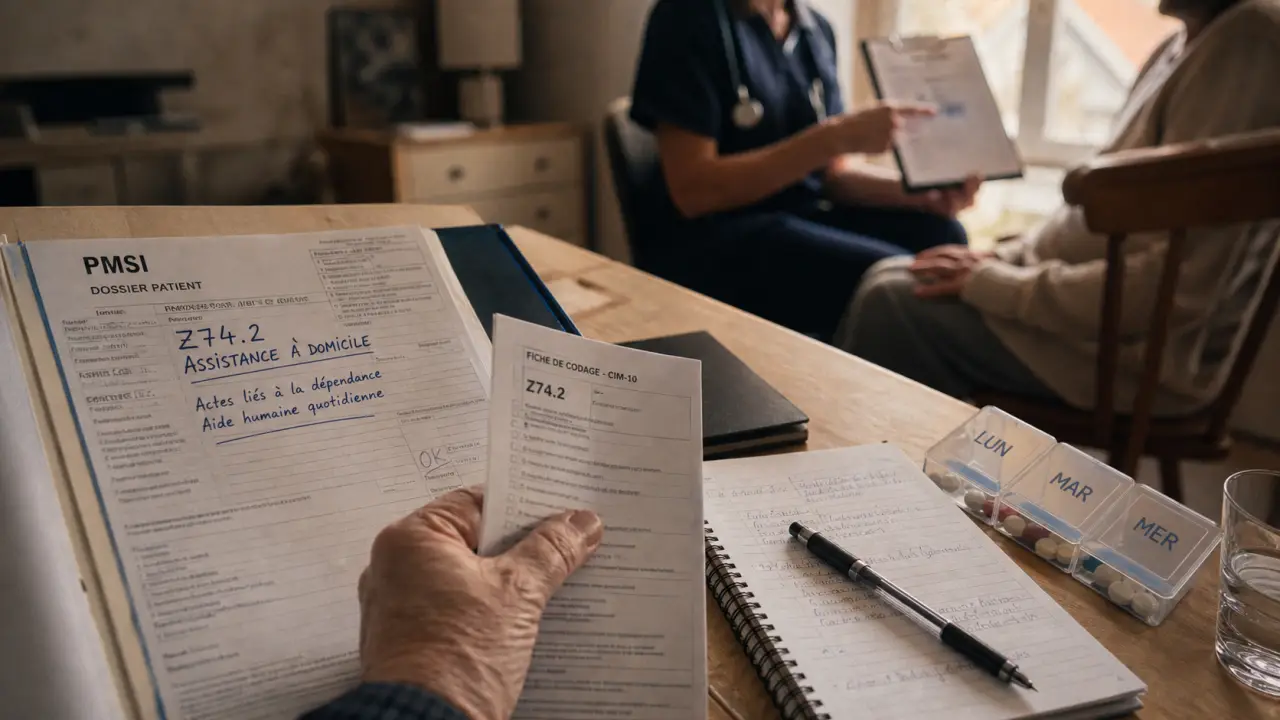 Maintien à domicile difficile CIM-10 Z74.2, assistance à domicile