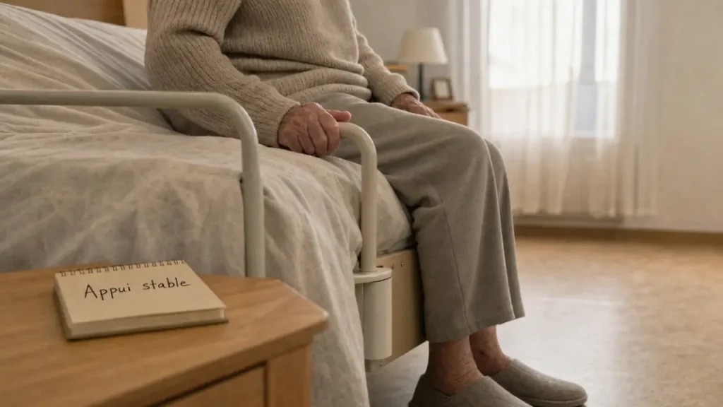 Aide au lever : appui stable au lit pour se lever