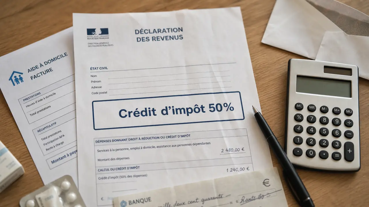 Credit d'impot aide a domicile personne agee 50% : APA et cases 7DB