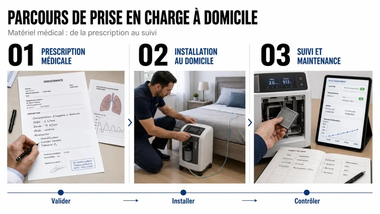 ORKYN matériel médical : parcours de prise en charge à domicile en trois étapes