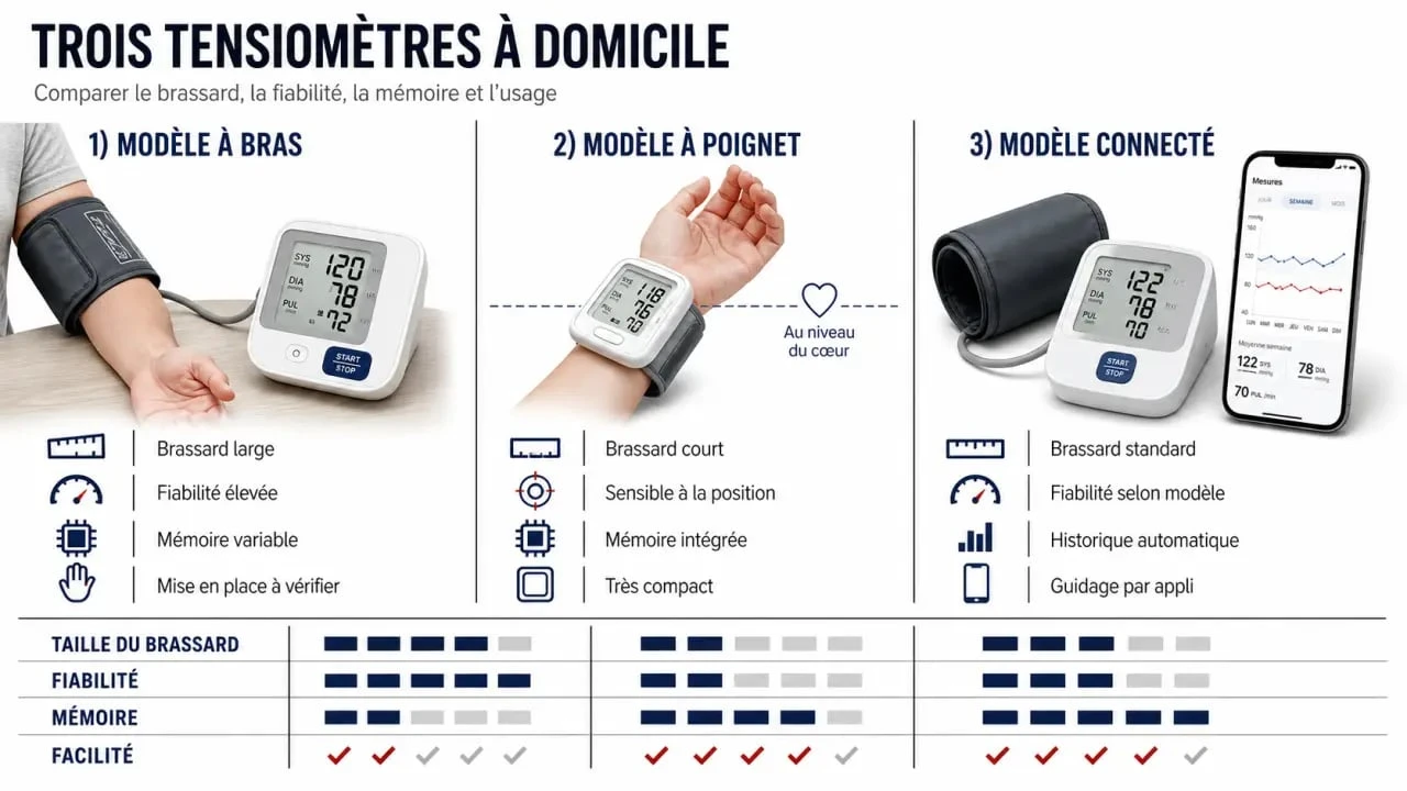 Comparatif du meilleur tensiomètre entre modèle à bras, à poignet et connecté