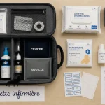 Mallette infirmiere liberale ouverte avec équipement de tournée