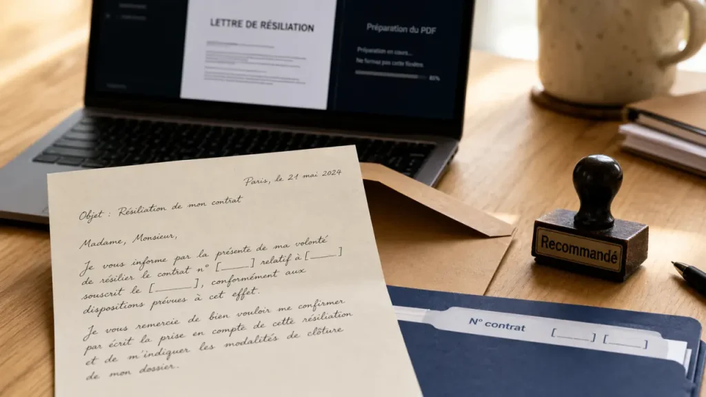 Modèle lettre résiliation mutuelle pdf gratuit, recommandé