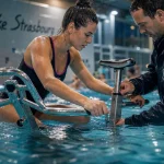 Aquabike Strasbourg : vélo fixe dans un bassin intérieur