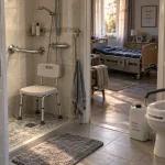 Matériel médical maintien à domicile : barre d’appui et siège de douche