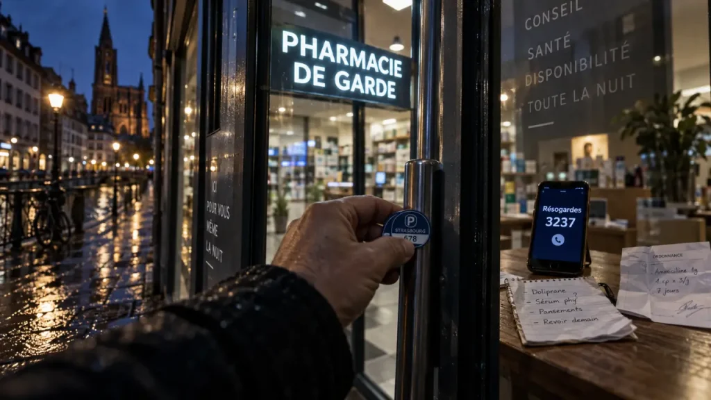 Pharmacie ouverte 24 h/24 à Strasbourg : vérifiez l’accès avant de partir